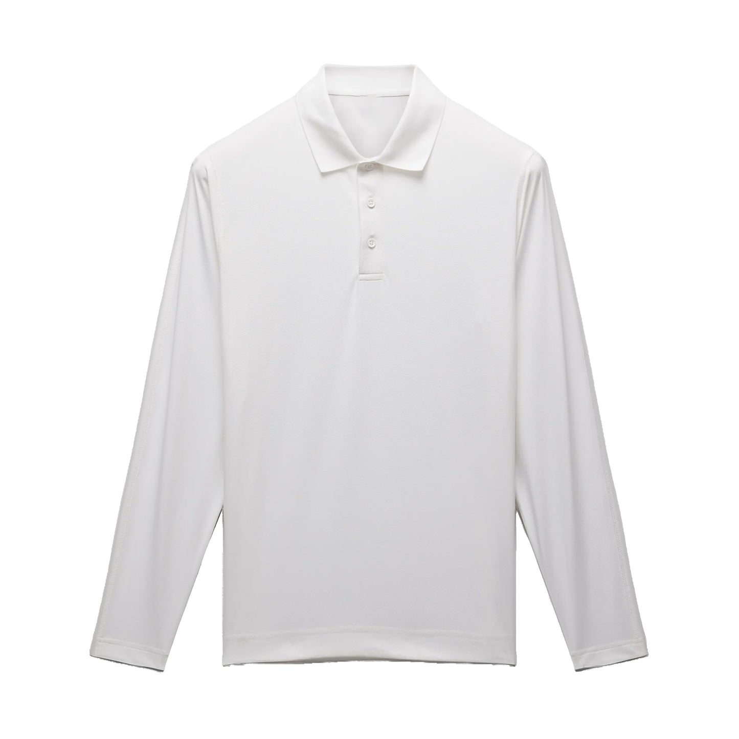 Womens Long Sleeve Classic Pique Polo - Off White