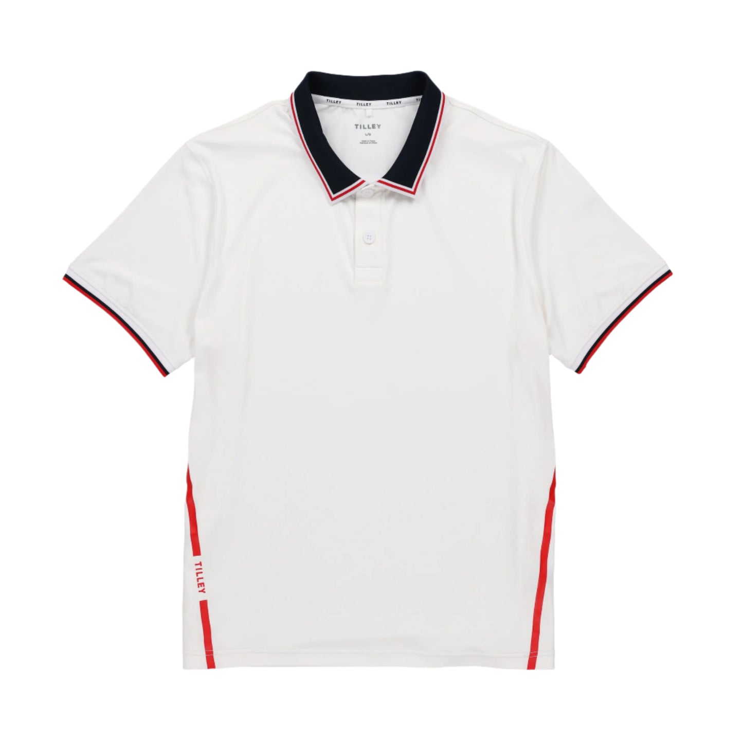 Mens Tech Jersey Club Polo - White/ Sport Red