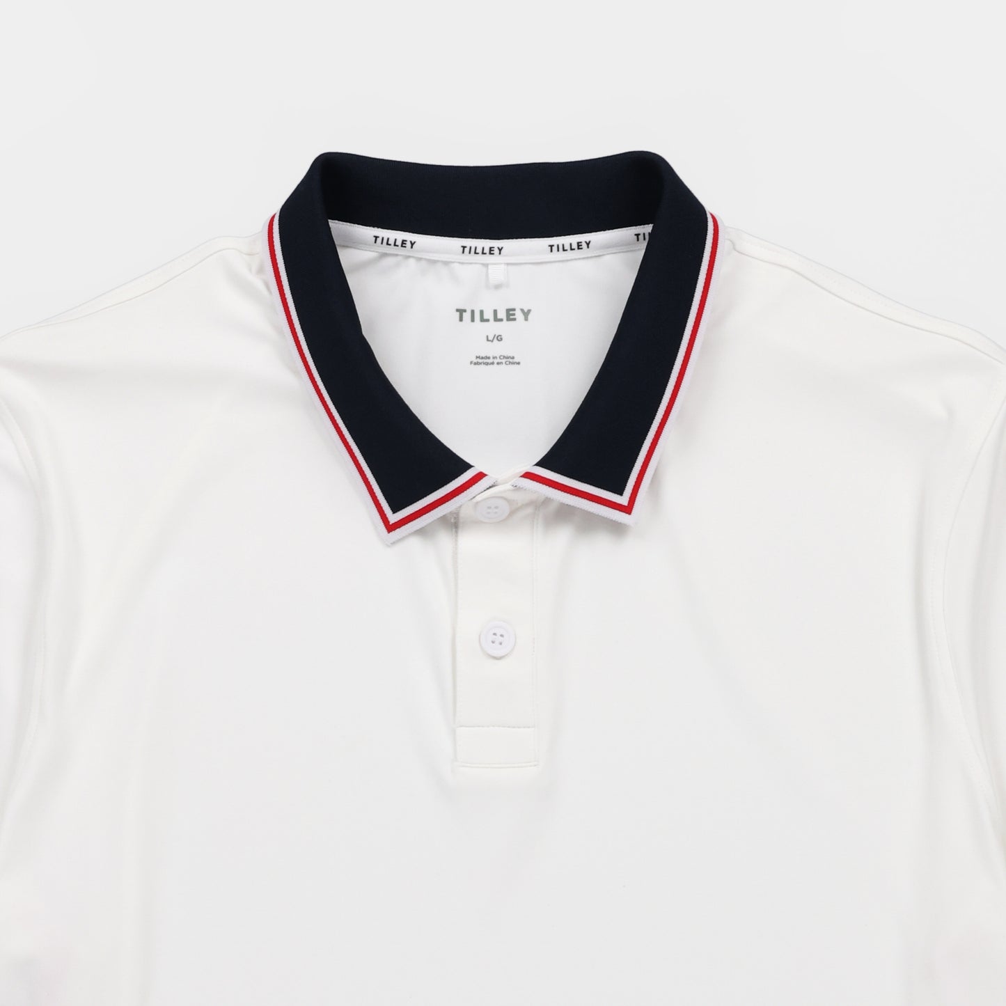 Mens Tech Jersey Club Polo - White/ Sport Red