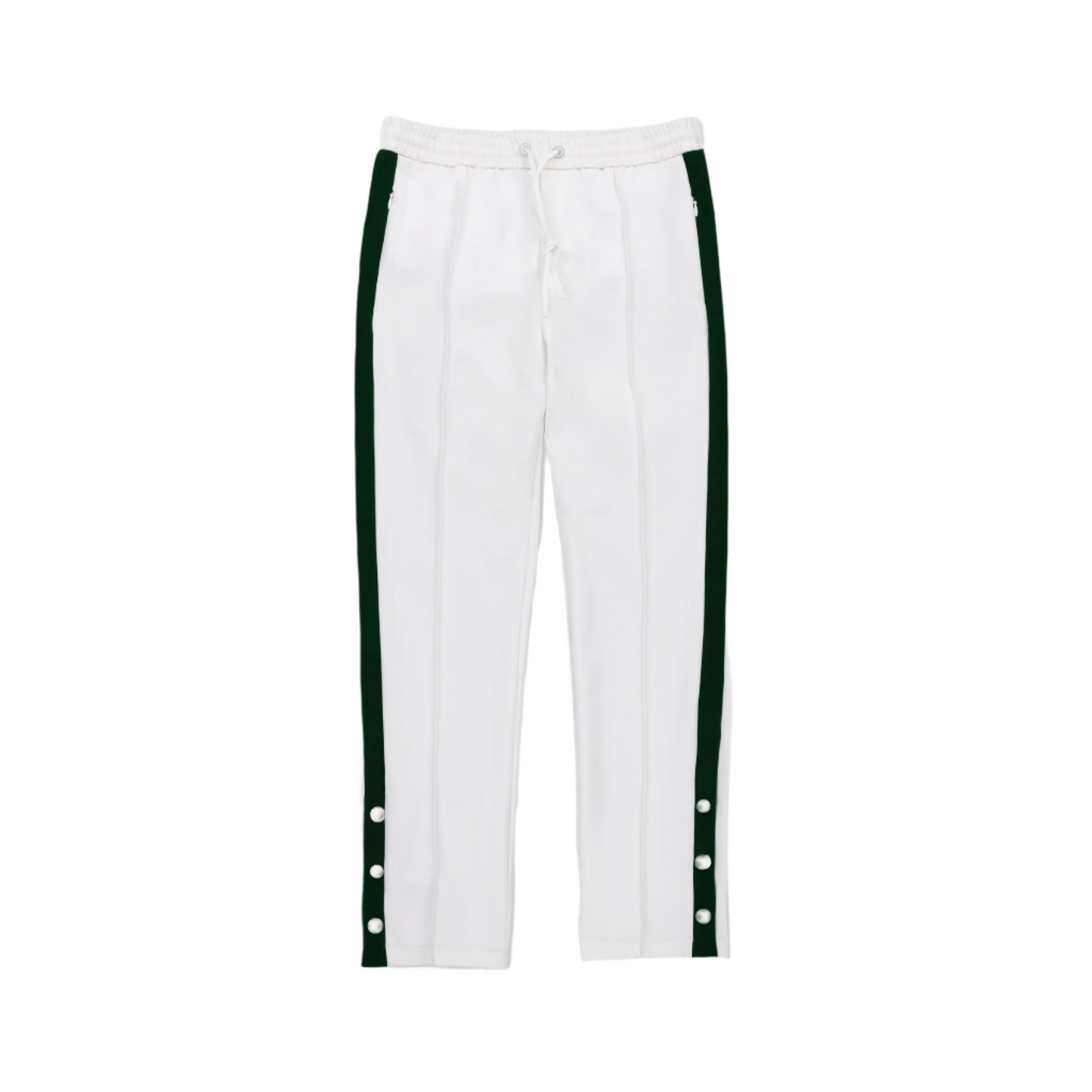 Womens Striped Sport Pant - White/Pine Green