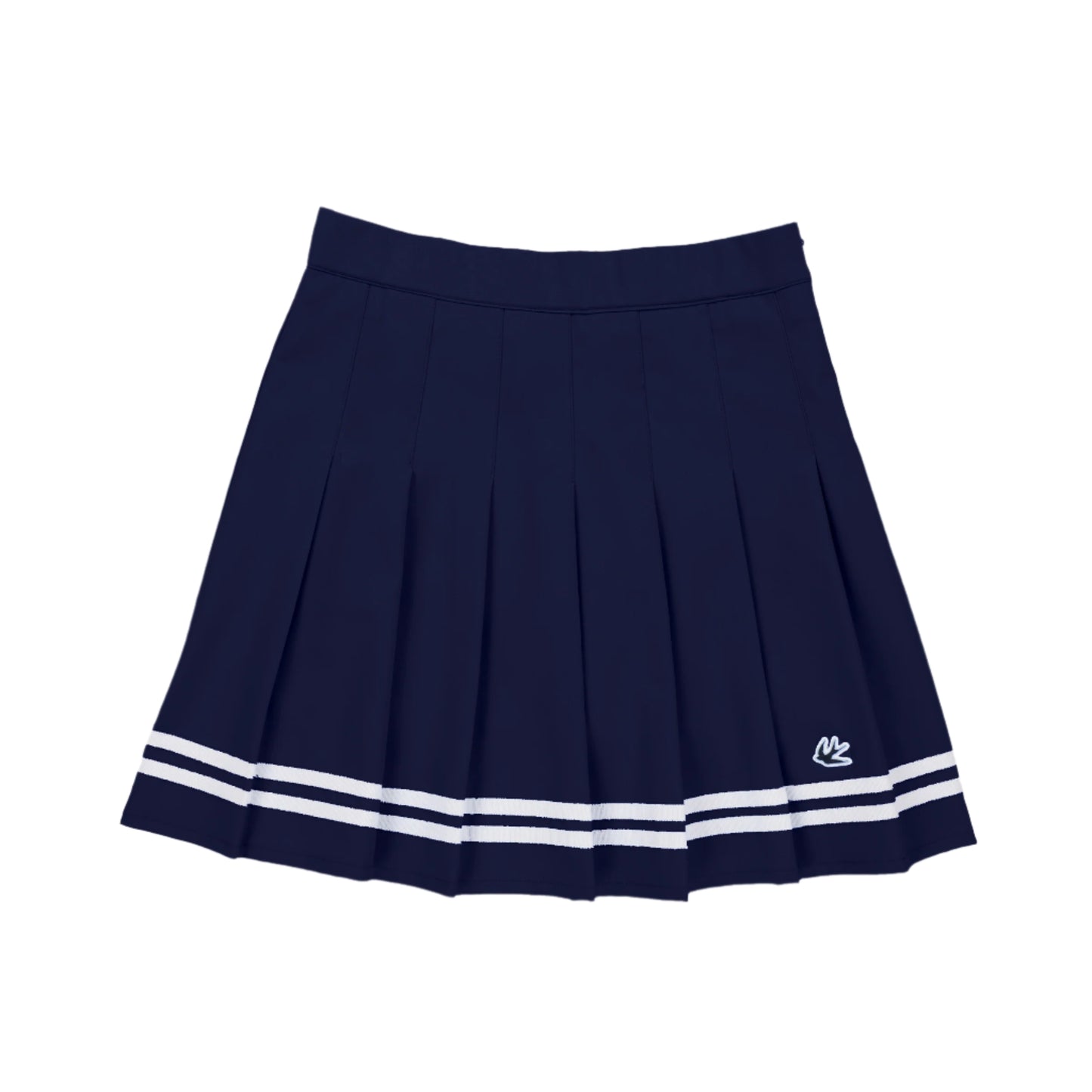 Womens Ribbon Pleated Skirt - Navy/White