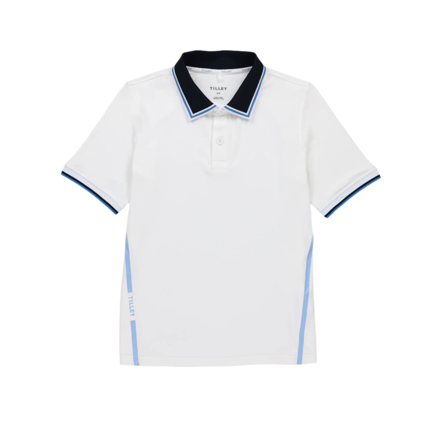 Womens Tech Jersey Club Polo - White/Powder Blue