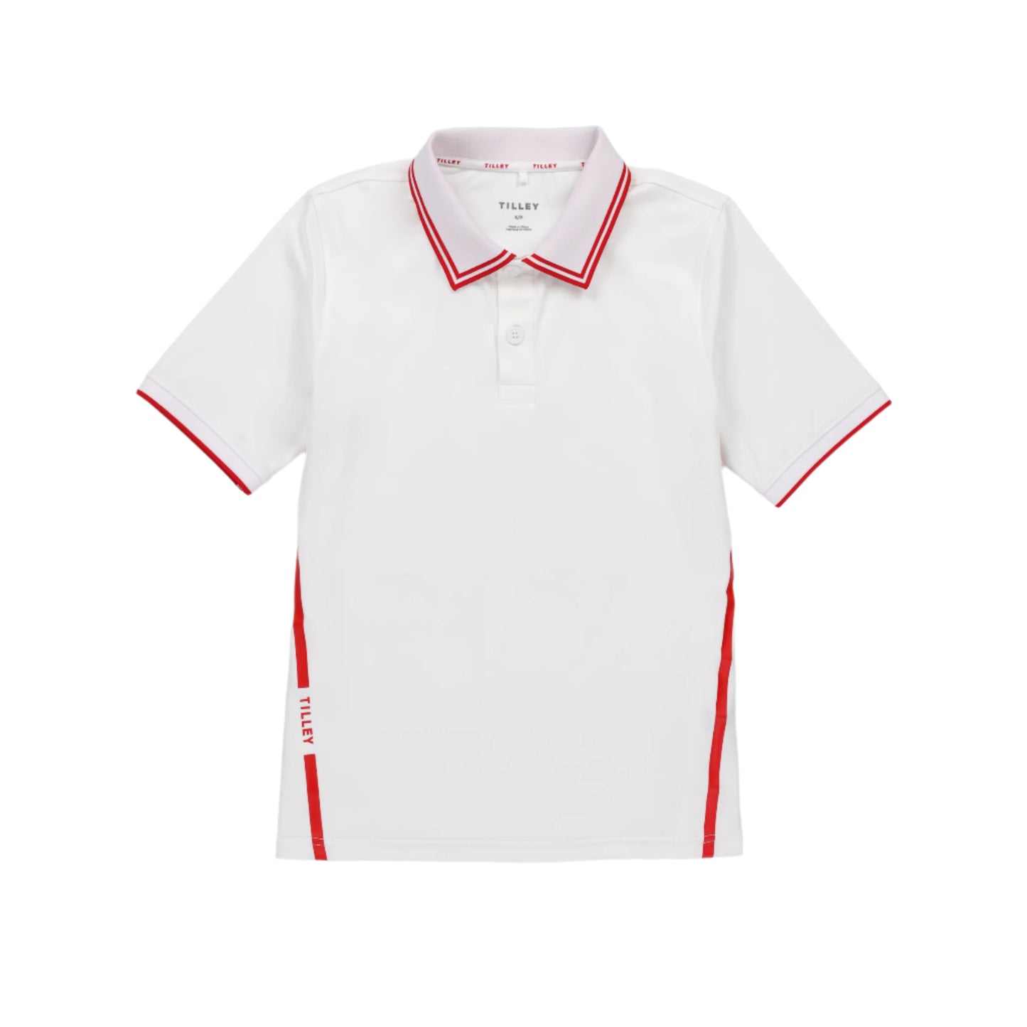 Womens Tech Jersey Club Polo - White/ Sport Red