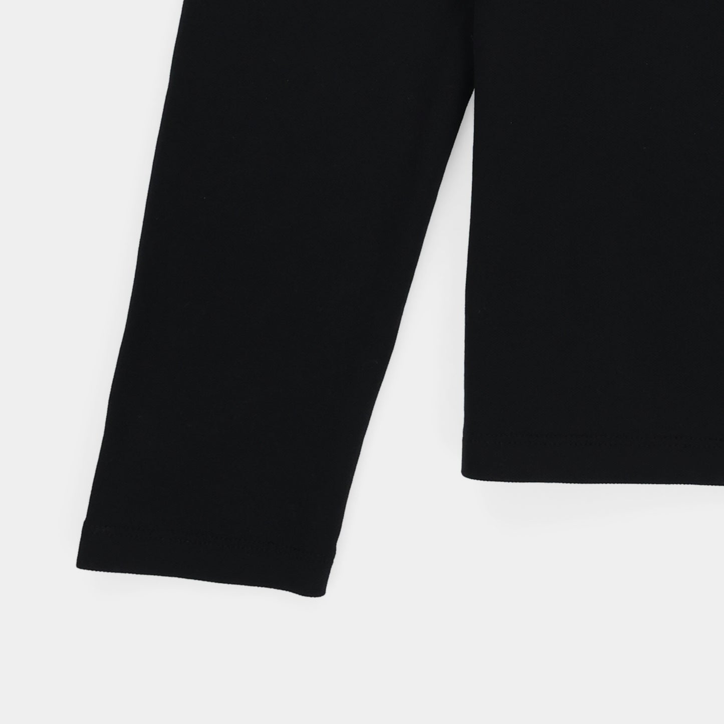 Womens Long Sleeve Classic Pique Polo - Black