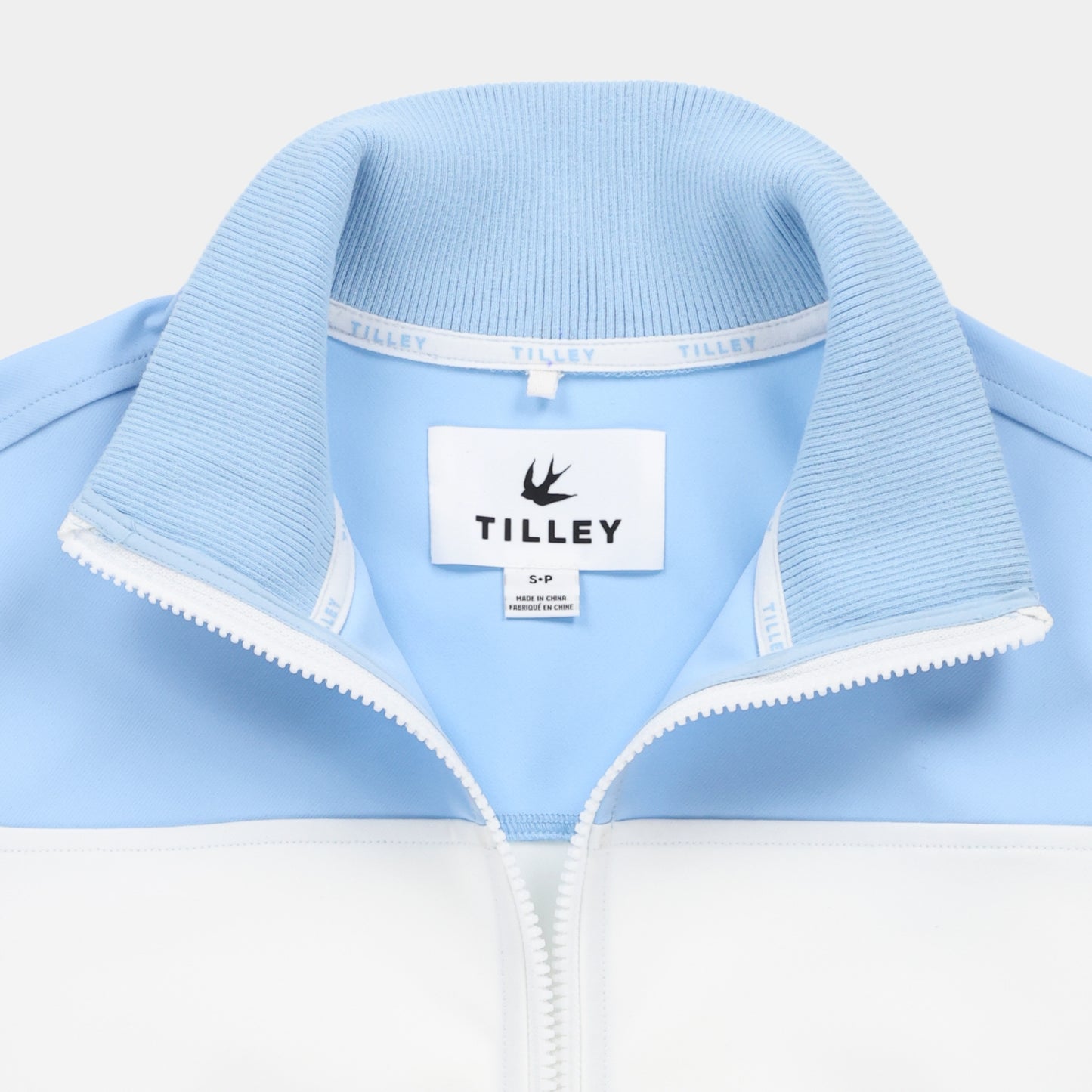 Womens Warm Up Jacket - Powder Blue/White