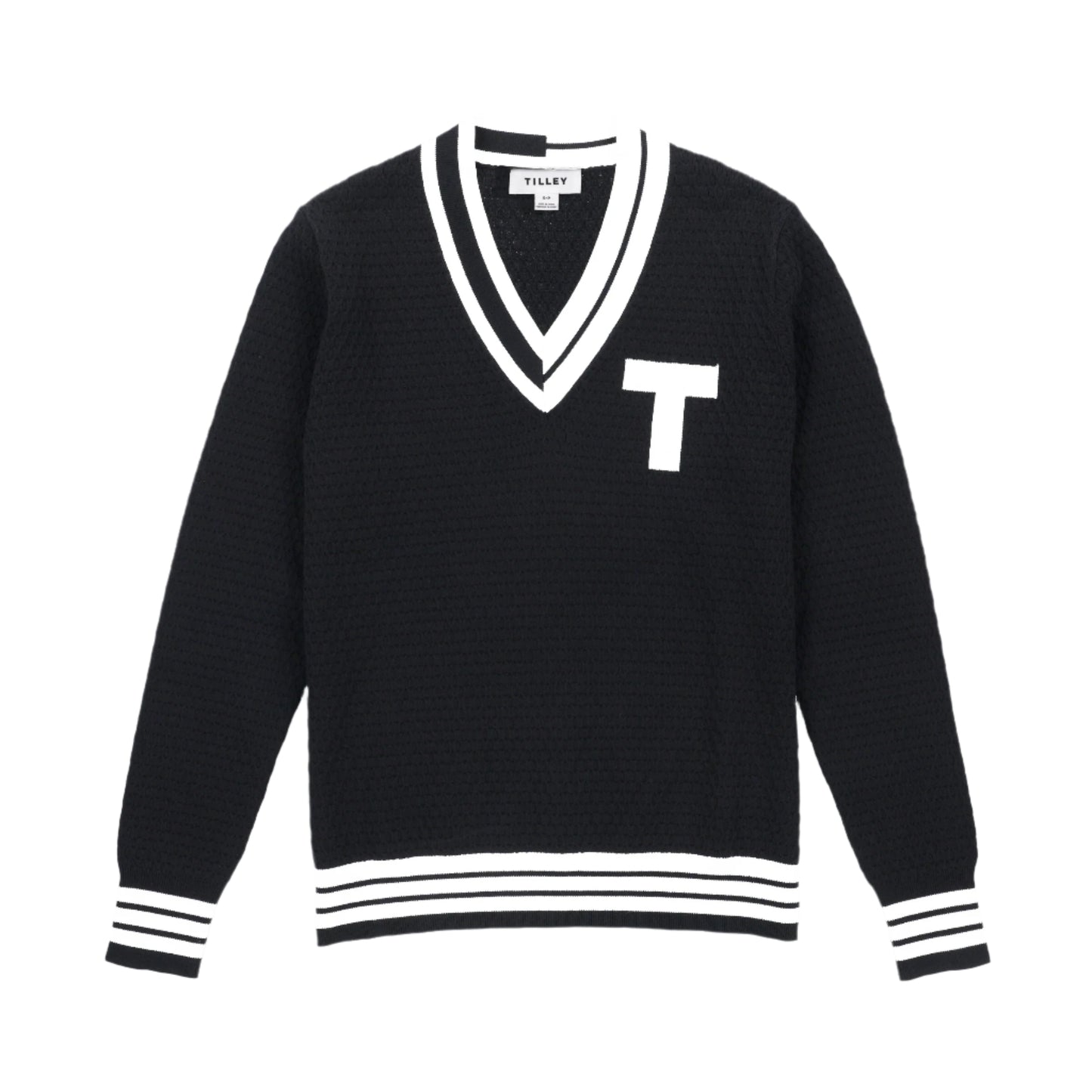 Womens Sport V Neck Sweater - Black
