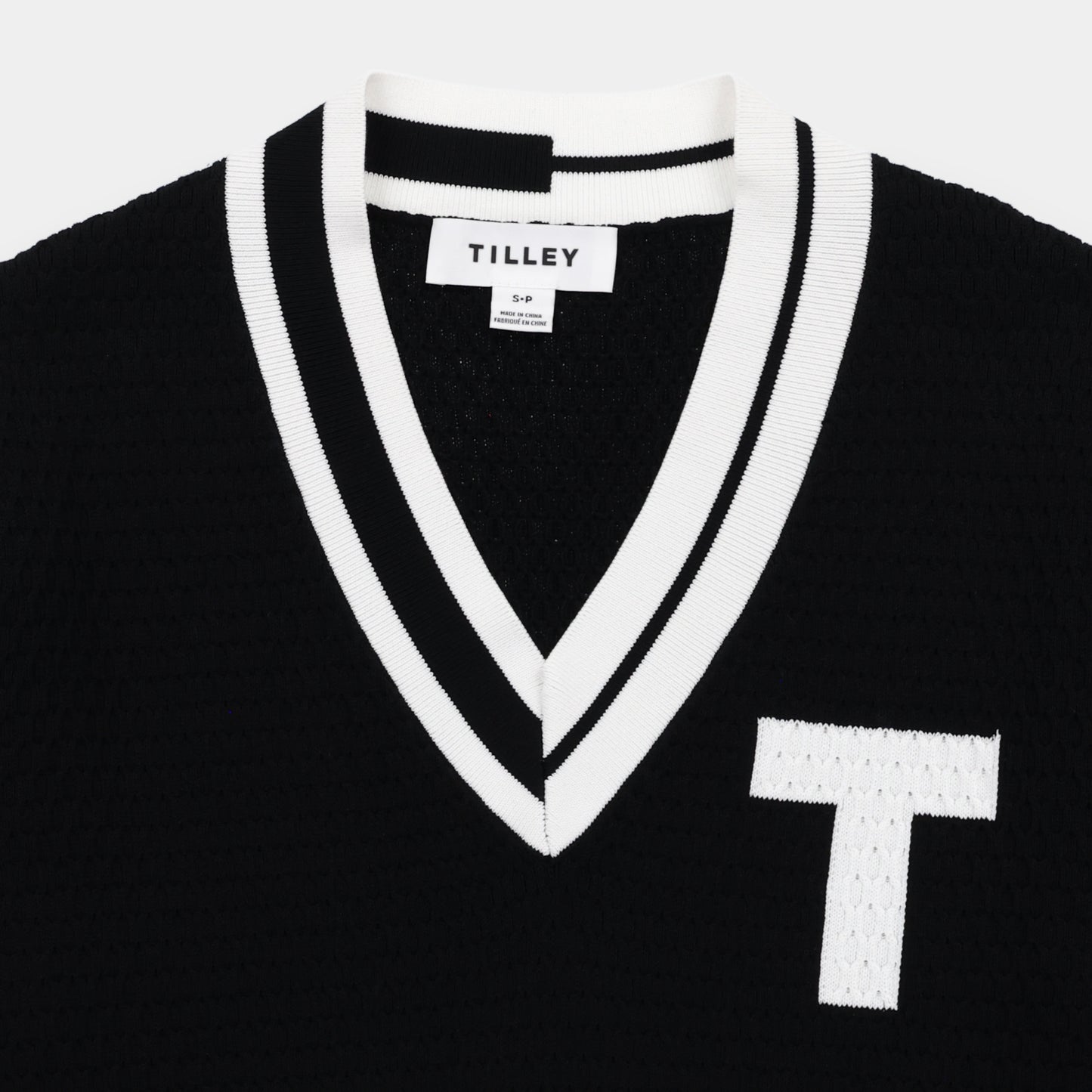 Womens Sport V Neck Sweater - Black