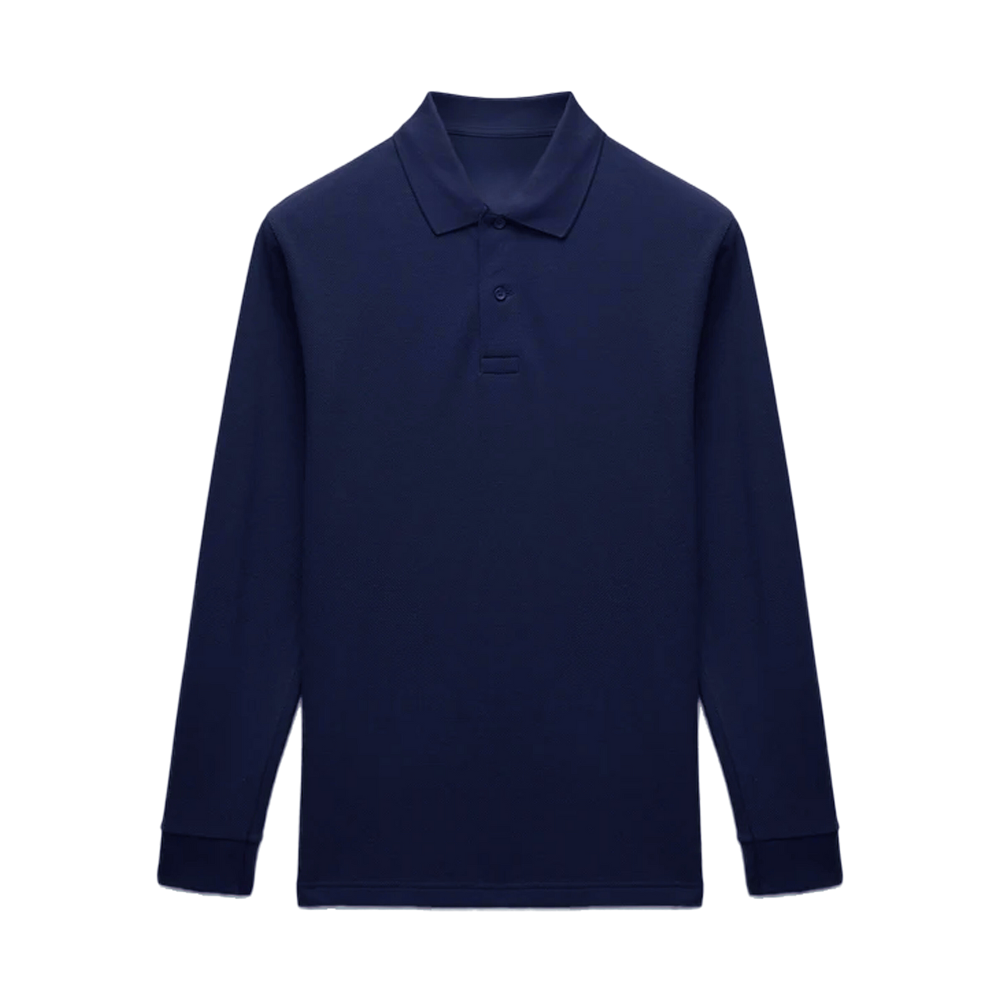 Womens Long Sleeve Classic Pique Polo - Navy