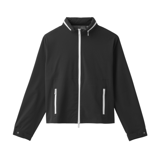 Mens Full Zip Rain Jacket - Black