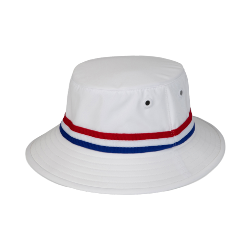 Ribbon Bucket - White/Red Blue Stripe