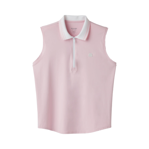Womens Sleeveless Polo - Pink
