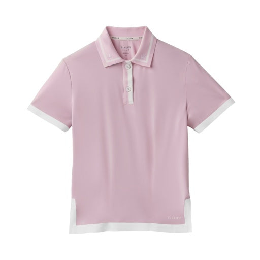 Womens Tech Jersey Boxy Birdie Polo - Light Pink/ White