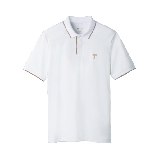 Mens Beacon Tipped Polo - White