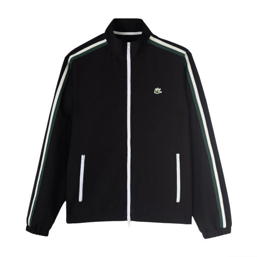 Mens Ribbon Track Jacket - White/ Pine Green