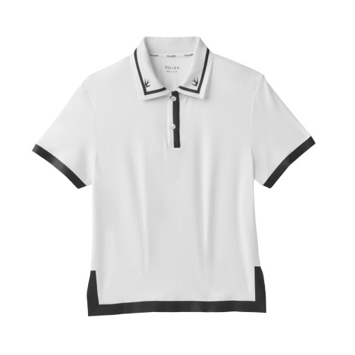 Womens Tech Jersey Boxy Birdie Polo - White/ Black