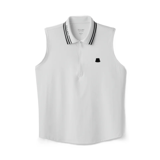 Womens Sleeveless Polo - White