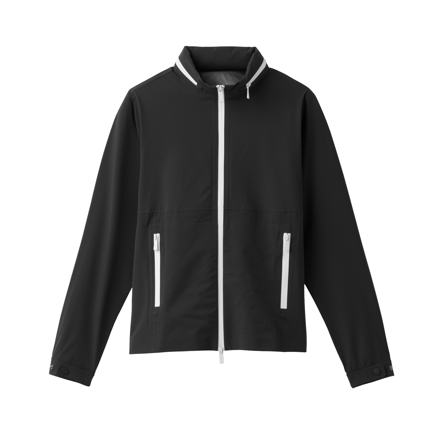 Womens Full Zip Rain Jacket - Black