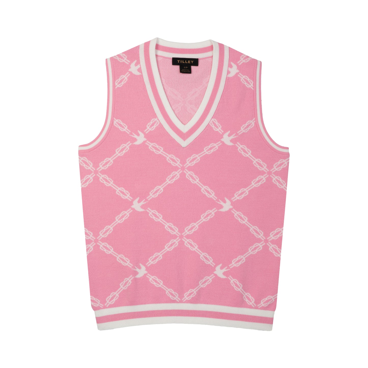 Womens Birdie Links Jacquard Vest - Pink