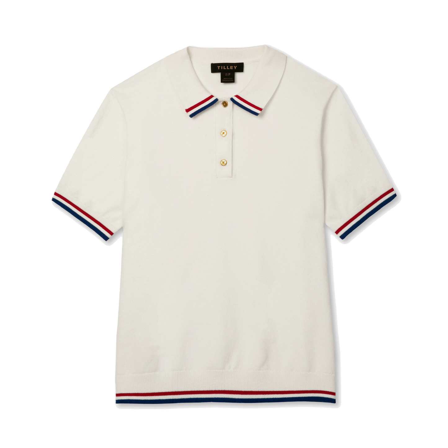 Womens Albatross Polo - White/Red/Blue Stripe