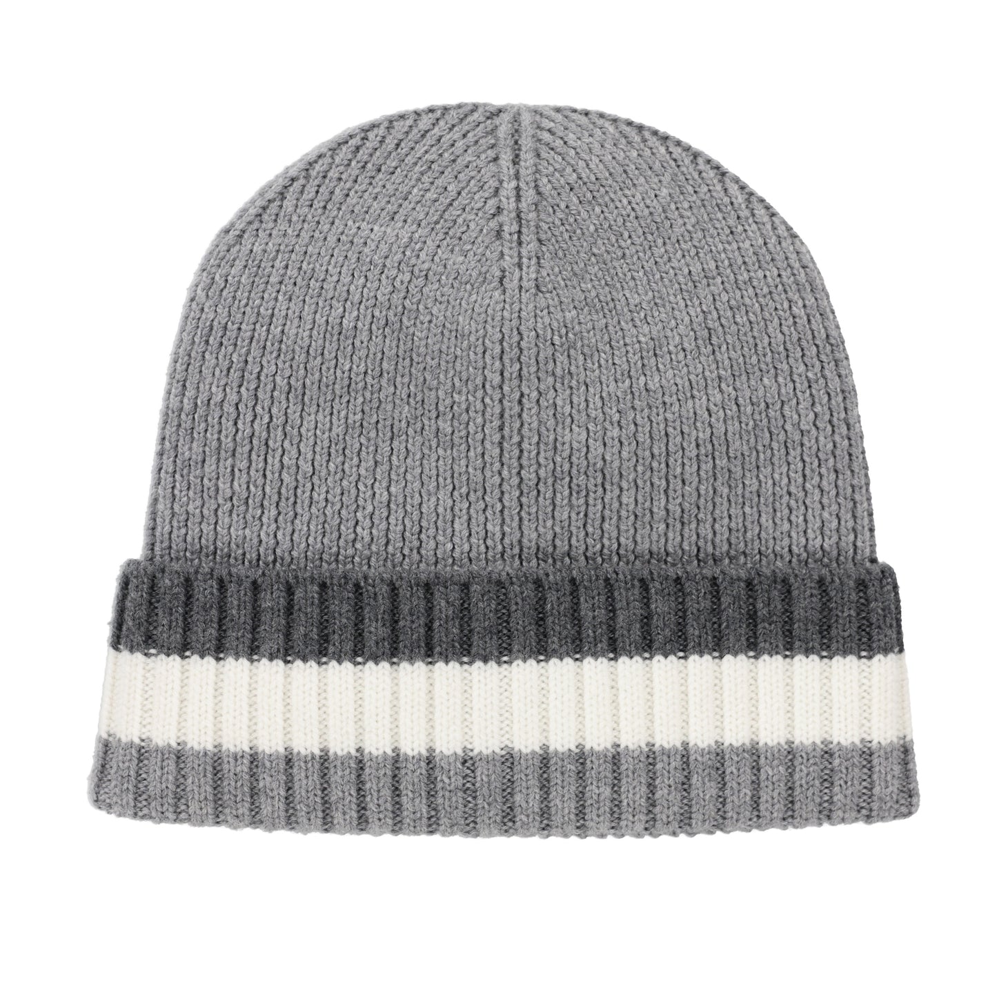 Tri Stripe Merino Beanie  - Grey Mix