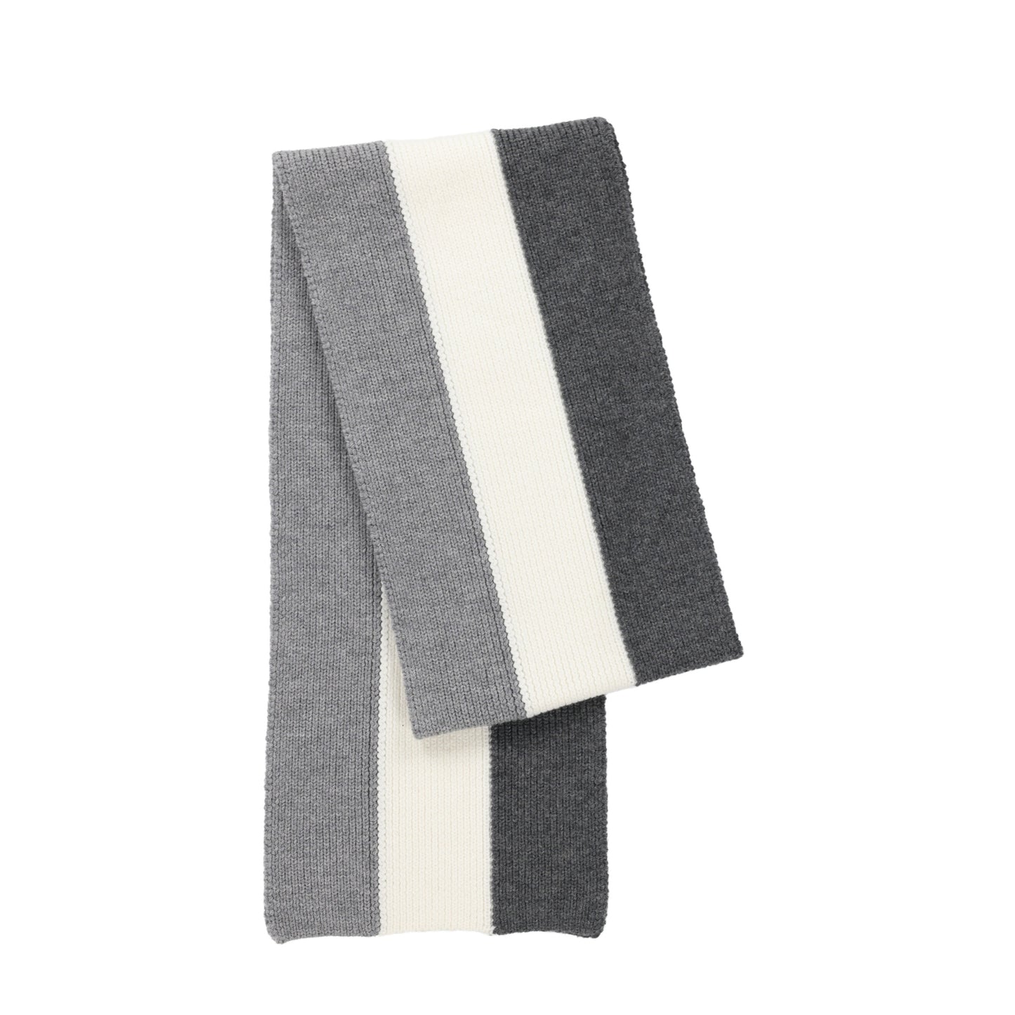 Tri Stripe Merino Scarf  - Grey Mix