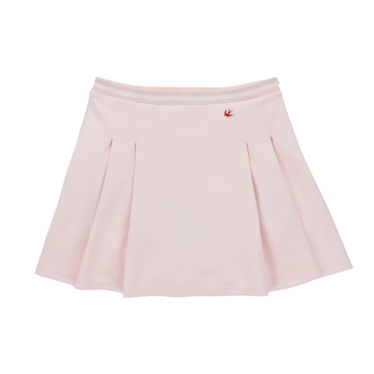 Womens Striped Scuba Pleated Skirt - Pink