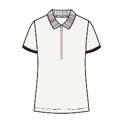 Womens Zip Polo - Cream/Pink