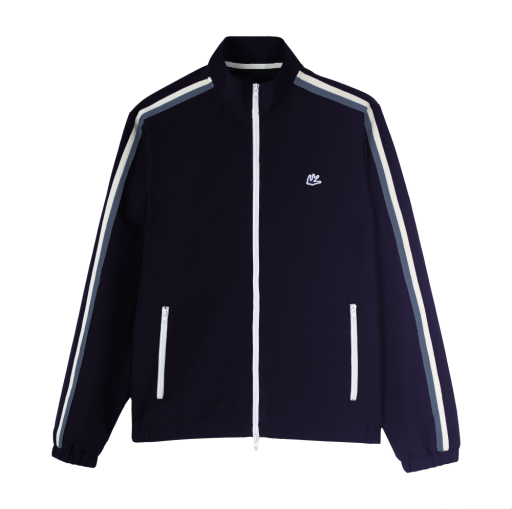 Mens Ribbon Track Jacket - Navy/ White