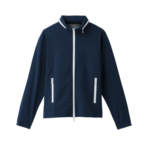 Womens Full Zip Rain Jacket - Navy