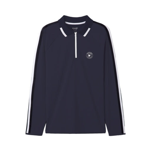 Mens Prestwick Long Sleeve Polo - Navy